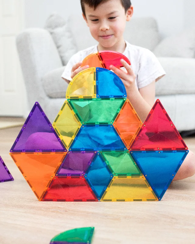 Magnetic sheet for creating interactive displays-Connetix Tiles RAINBOW 36 Piece Shape Expansion Pack