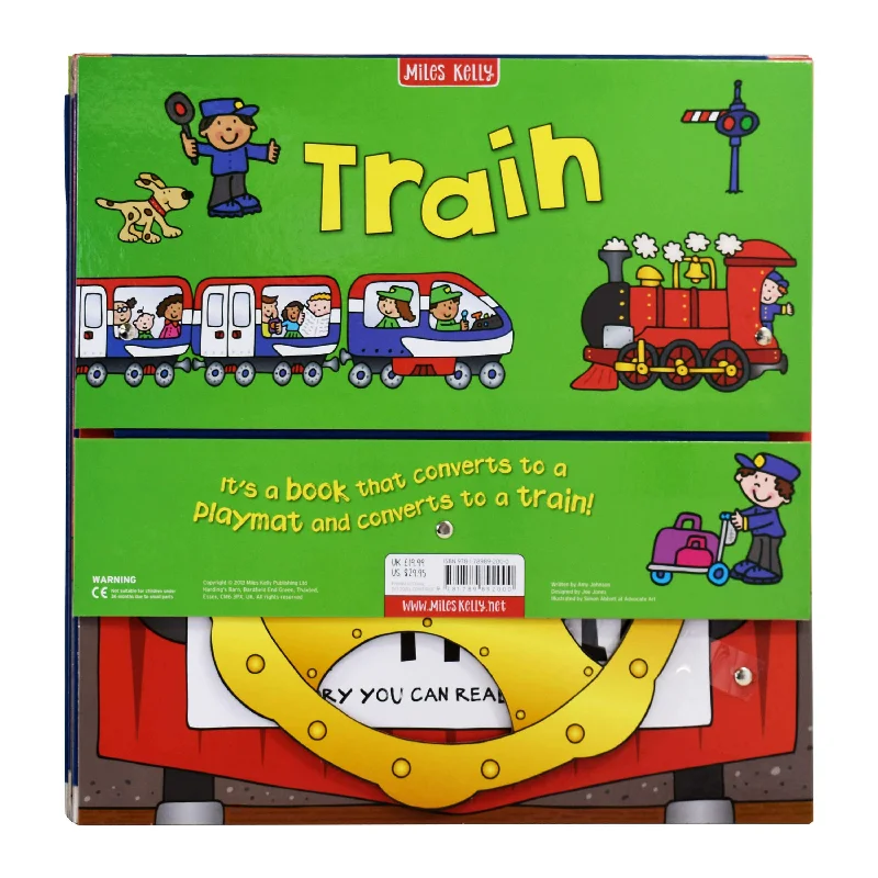 Interactive Books for solo discovery-Convertible Train – Great Value Sit In Train, Interactive Playmat & Fun Storybook By Amy Johnson - Ages 2+ - Board Book