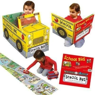 Interactive Books for group laughter-Convertible School Bus – Great Value Sit In Tractor, Interactive Playmat & Fun Storybook By Amy Johnson - Ages 2+ - Board Book