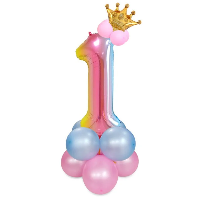 Digital Plaything for imagination boost-Crown Birthday Balloon Set | Number 1