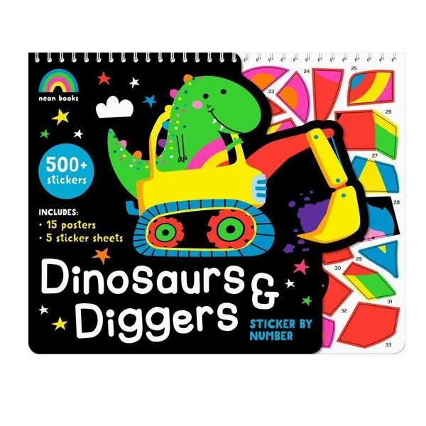 Digital Plaything for patio play-Dinosaurs and Diggers Sticker by number