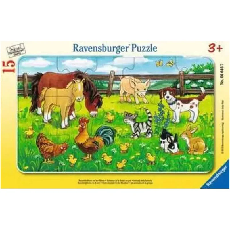 Wooden Puzzle for fall fun-Farm animals with fence 15pc puzzle