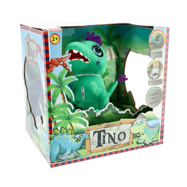 Interactive toys for improving social skills-Interactive Tino Dino WITH THREE FAIRY TALES IN ENGLISH VERSION