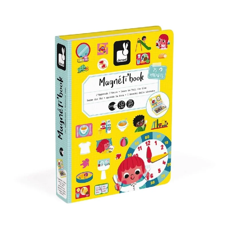 Interactive Books for quick reads-Janod: Learn To Tell The Time Magnetic Book