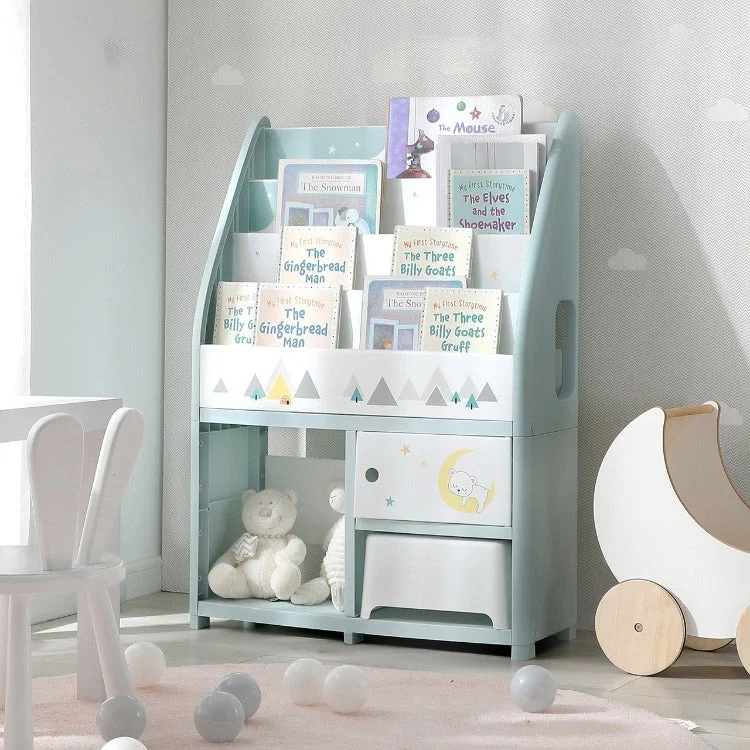 Interactive Books for quiet time-Kids Bookshelf with Storage Space