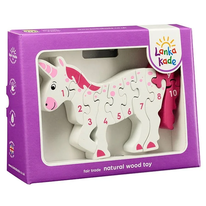 Digital Plaything for winter breaks-Lanka Kade Fairtrade Number Puzzle 1-10 Unicorn