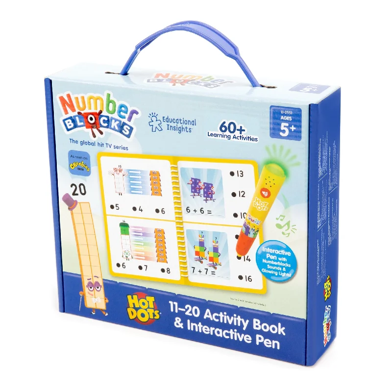 Digital Plaything for smartphone fun-Learning Resources Hot Dots Numberblocks 11–20 Activity Book & Interactive Pen, Over 60 Activities Included - Age 5+