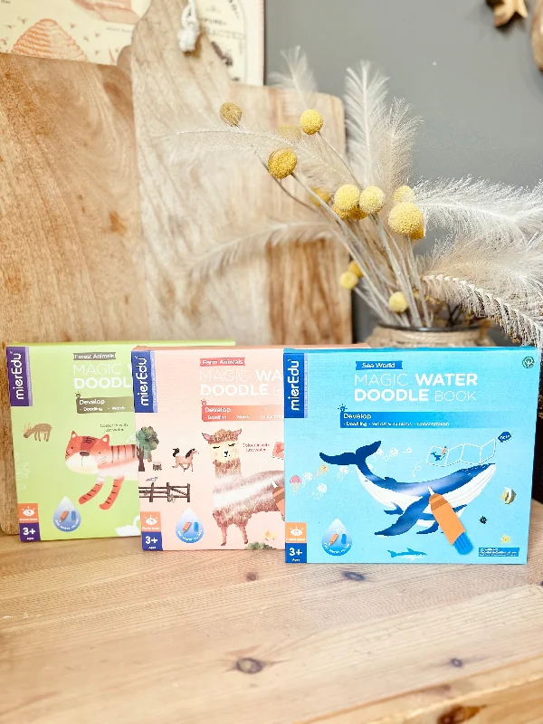 Interactive Books for wildlife joy-Magic Water Doodle Book (Sea World,Forest Animals, Farm)