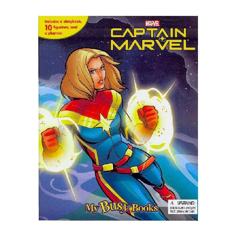 Interactive Books for fall leaves-MARVEL CAPTAIN MARVEL MY BUSY BOOK - Sky Blue