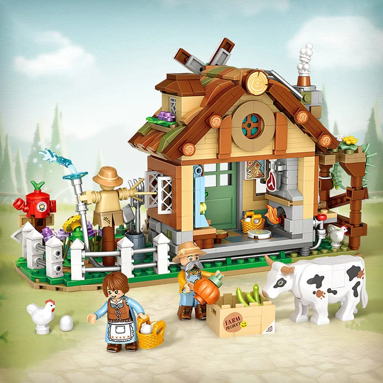 Wooden Puzzle for ride breaks-Mini Building Blocks | Farm Animals