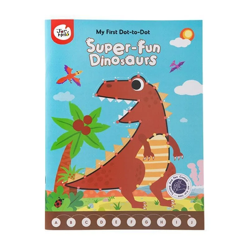 Interactive Books for bedtime calm-My First Dot-To-Dot Drawing Book - Super Fun Dinosaurs