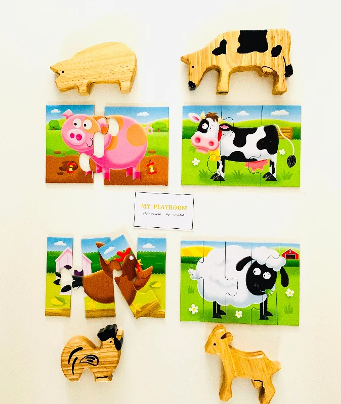 Wooden Puzzle for avian shapes-Ravensburger My First Puzzles of Farm Animals Toddler Toys 18m+