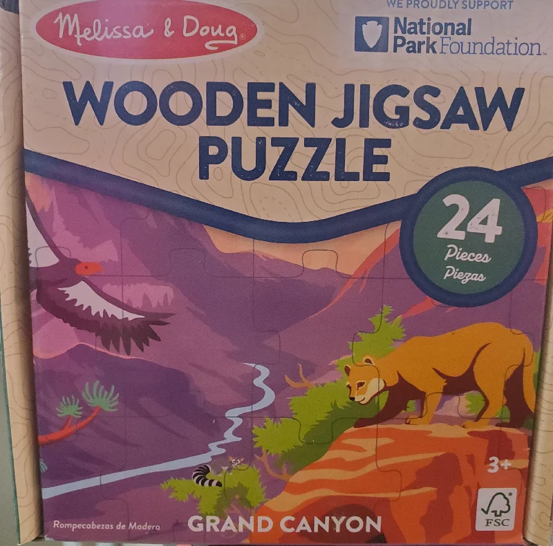 Wooden Puzzle for party treats-National Park-Grand Canyon 24 pc. Wooden Jigsaw Puzzle