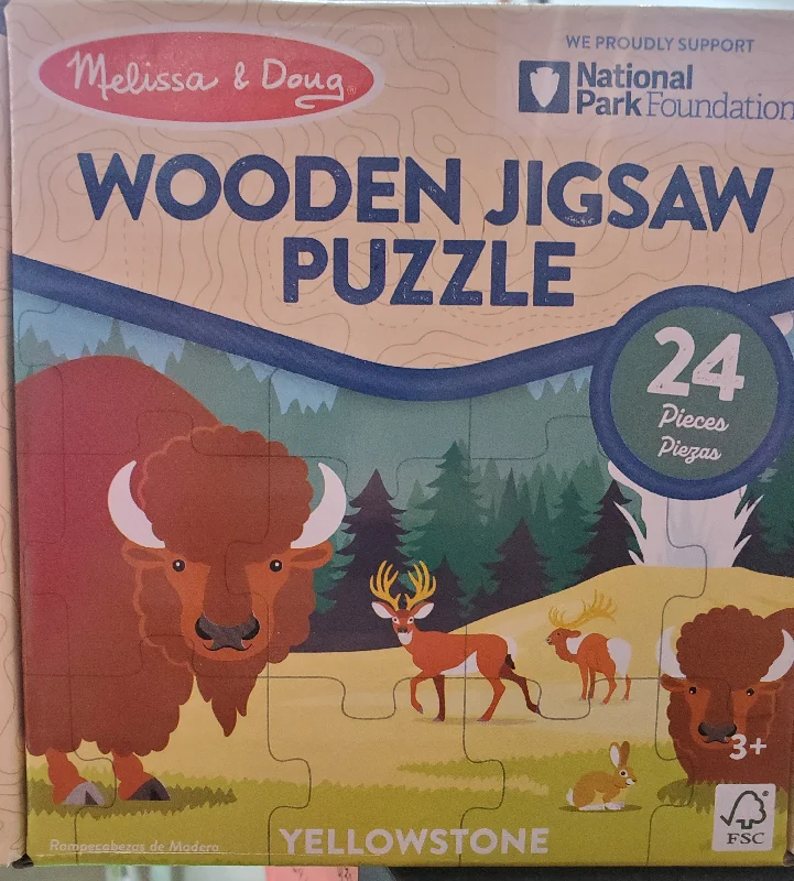 Wooden Puzzle for warm days-National Parks-Yellowstone 24 pc. Wooden Jigsaw Puzzle