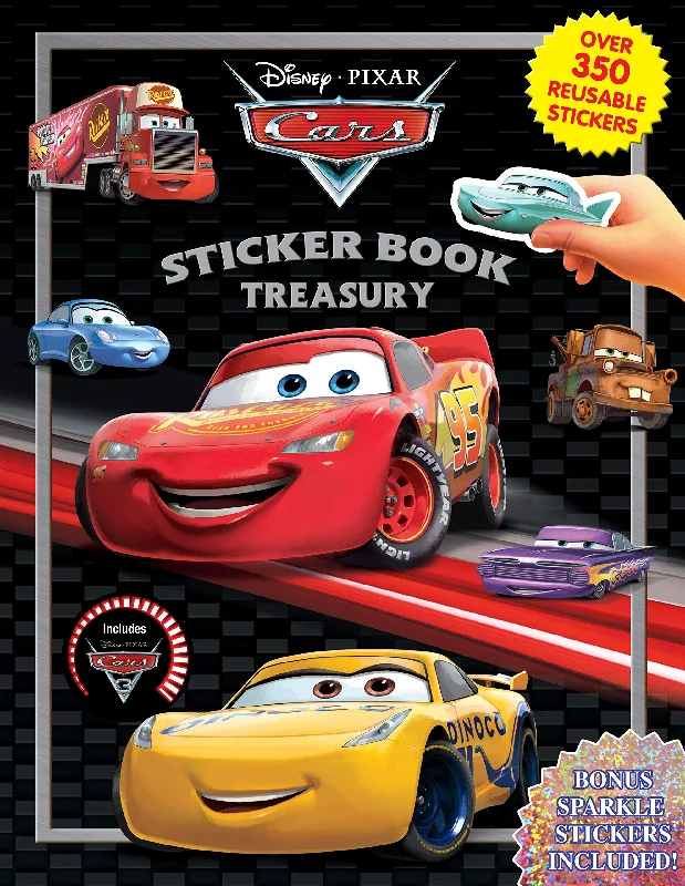 Interactive Books for summer reading-Phidal Disney Pixar's Cars 3 Sticker Book Treasuries - Multicolour