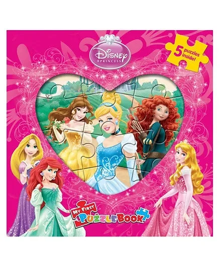 Interactive Books for kids creativity-Phidal Disney Princess Line Heart Shaped My First Puzzle Book - English