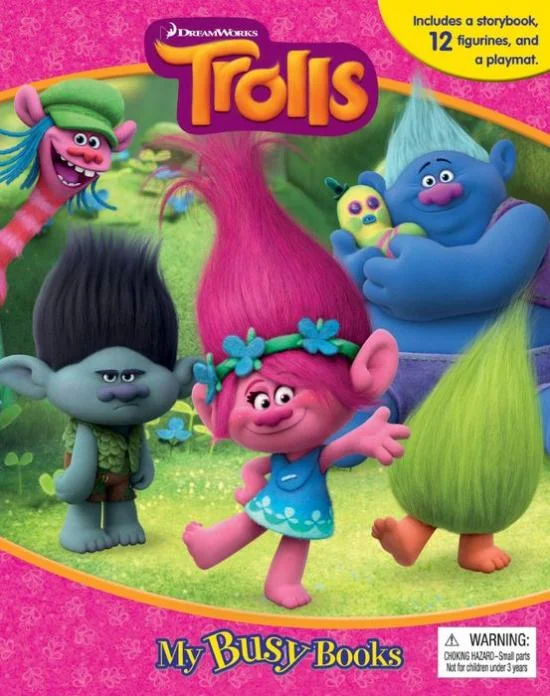 Interactive Books for middle schoolers-Phidal Dreamworks Trolls 2 My Busy Books - English