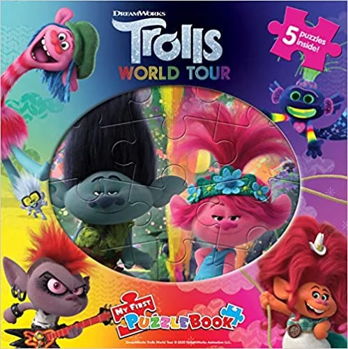 Interactive Books for solo discovery-Phidal Dreamworks Trolls 2 World Tour My First Puzzle Book - English