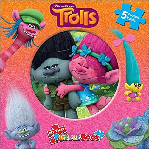 Interactive Books for problem solving-Phidal Dreamworks Trolls My First Puzzle Book - English