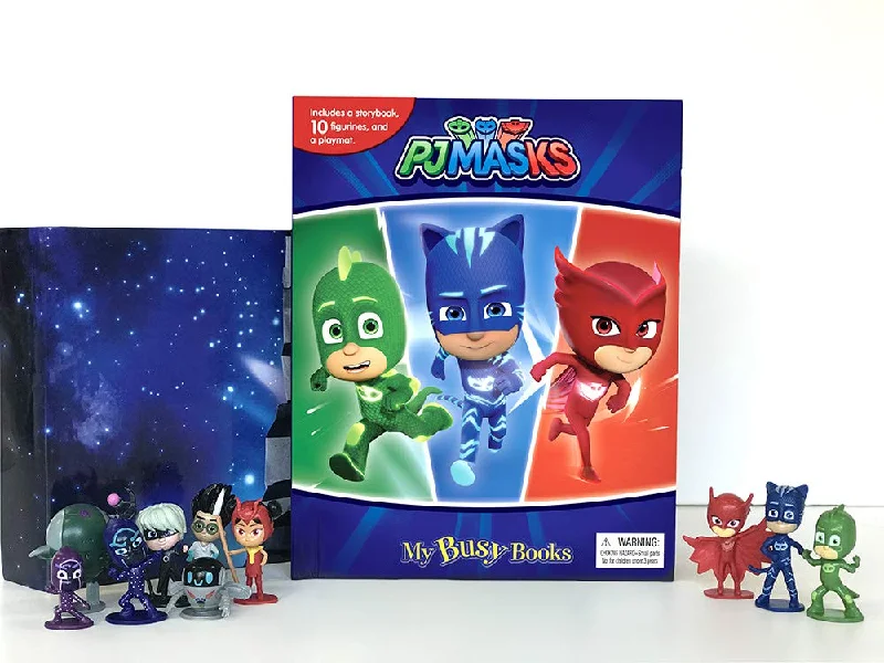 Interactive Books for snowy nights-Phidal Hasbro PJ Masks My Busy Books - English