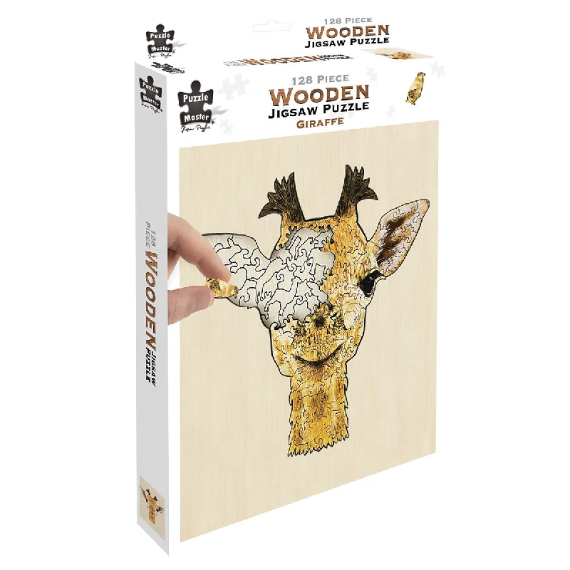 Wooden Puzzle for new year-Puzzle Master Wooden Jigsaw Puzzle, Giraffe- 128pc