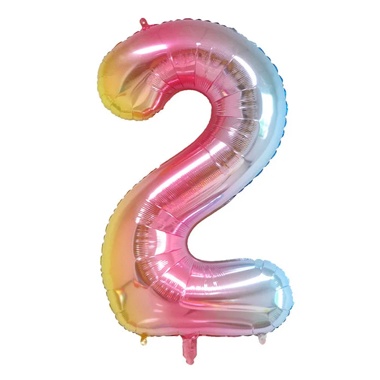 Digital Plaything for animal adventures-Rainbow Birthday Balloon | Number 2