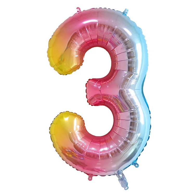 Digital Plaything for New Year cheer-Rainbow Birthday Balloon | Number 3