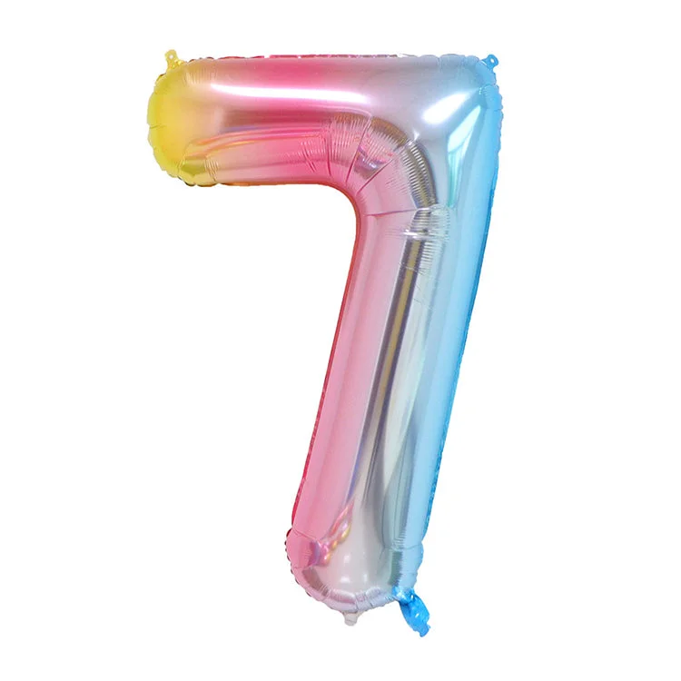 Digital Plaything for spring challenges-Rainbow Birthday Balloon | Number 7