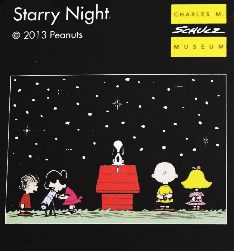 Wooden Puzzle for bloom play-Schulz Museum Peanuts Starry Night Laser-Cut Mini Wooden Jigsaw Puzzle