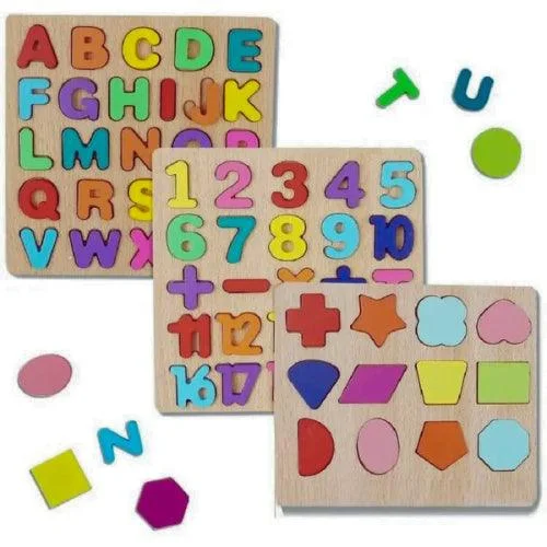 Digital Plaything for single-player mode-Wooden Alphabet | Puzzles & Numbers Preschool Early Learning Educational Toy