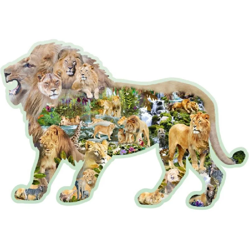 Wooden Puzzle for dino dreams-Wooden lion jigsaw puzzle