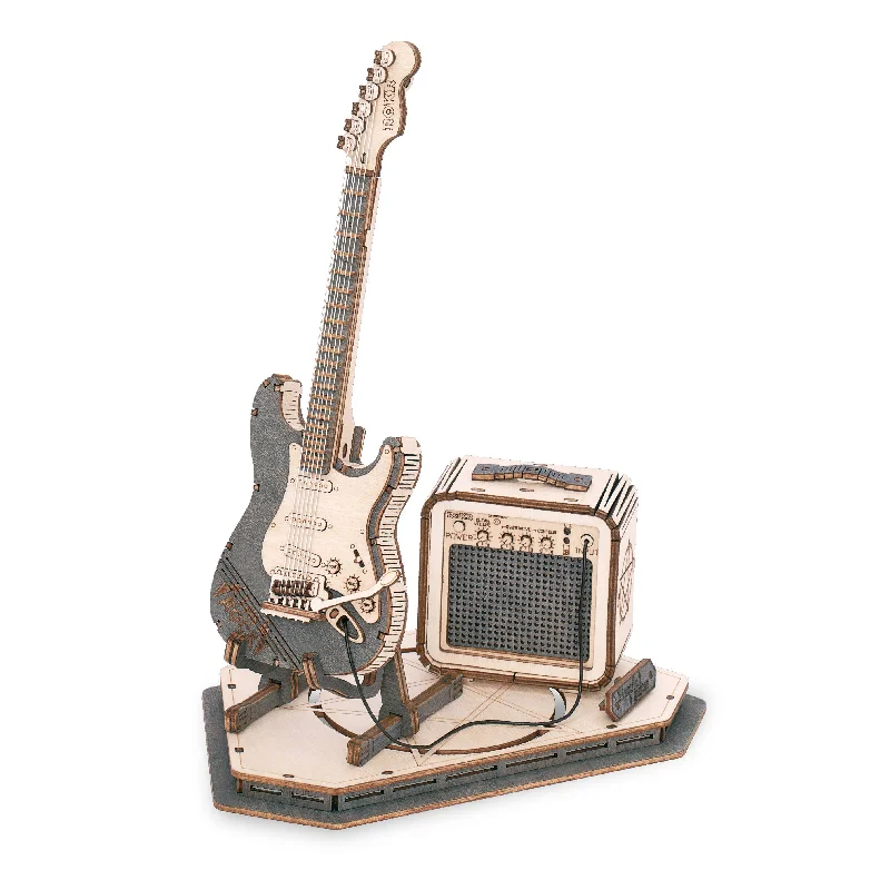 Wooden Puzzle for healing fun-3D Laser Cut Wooden Puzzle: Electric Guitar