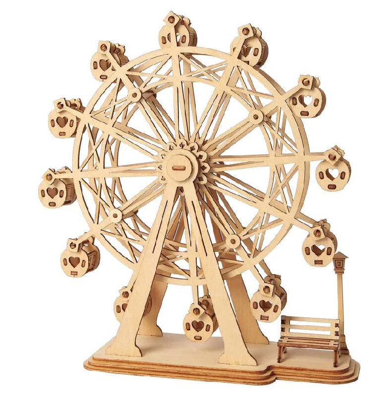 Wooden Puzzle for calm art-3D Laser Cut Wooden Puzzle: Ferris Wheel