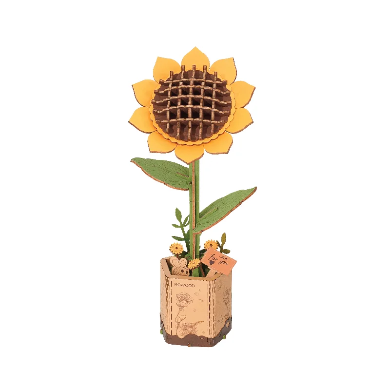 Wooden Puzzle for health play-3D Wooden Flower Puzzles: Sunflower