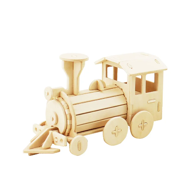 Wooden Puzzle for camp play-3D Wooden Puzzle: Locomotive