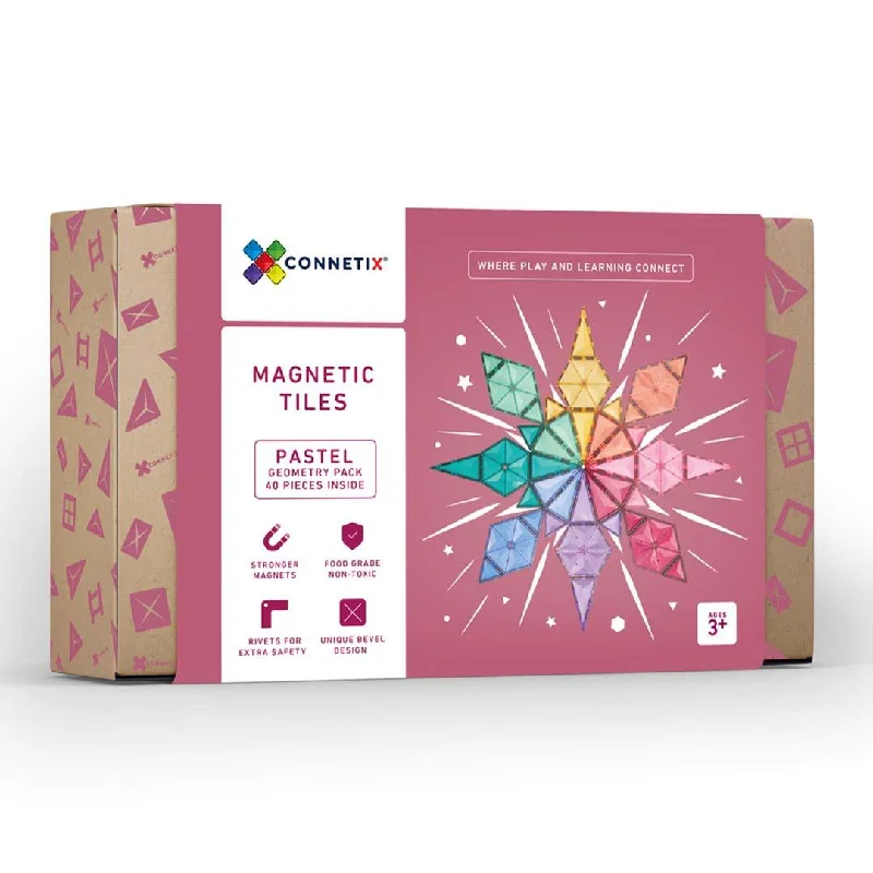 Magnetic sheet for office use-Connetix - 40 Piece Pastel Geometry Pack