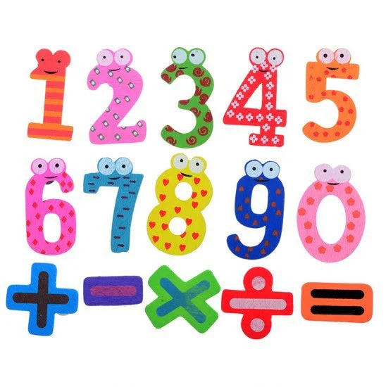 Digital Plaything for tablet games-HOT 6cm x 5cm 15 Number Figure Educational Kids Children Wooden Refrigerator fridge magnet stick