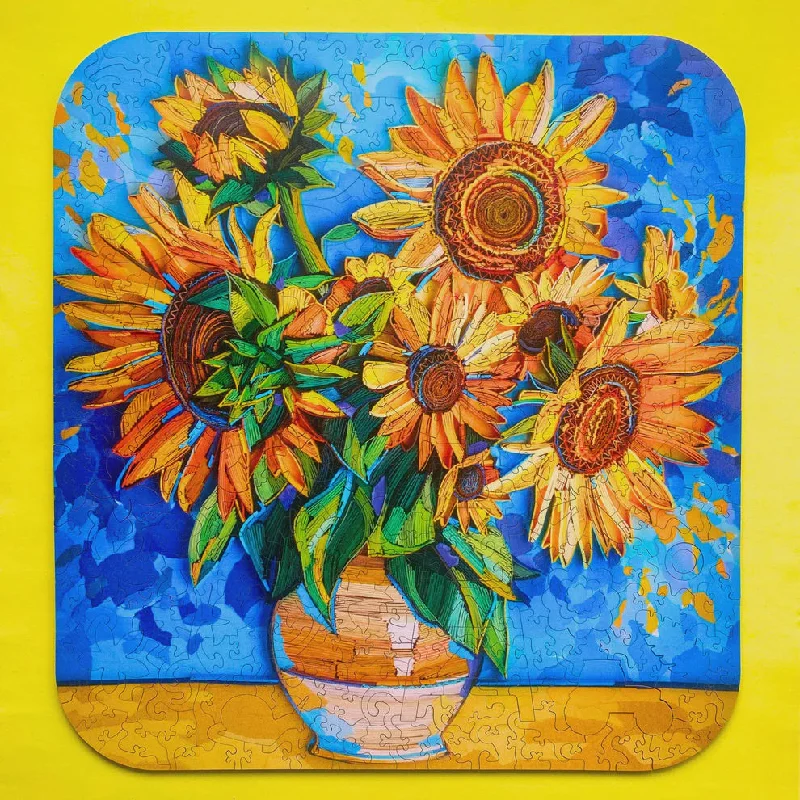 Wooden Puzzle for work fun-Twigg Wooden Jigsaw Puzzle - 410 pieces - Sunflowers