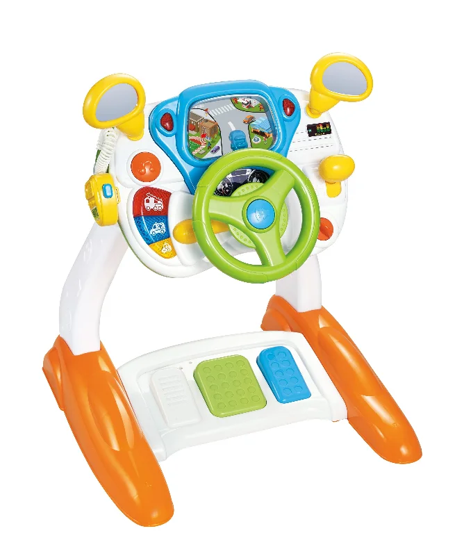 Robot interactive toys for kids-Baby Sensory Play Interactive Driving Simulation with Music and Light