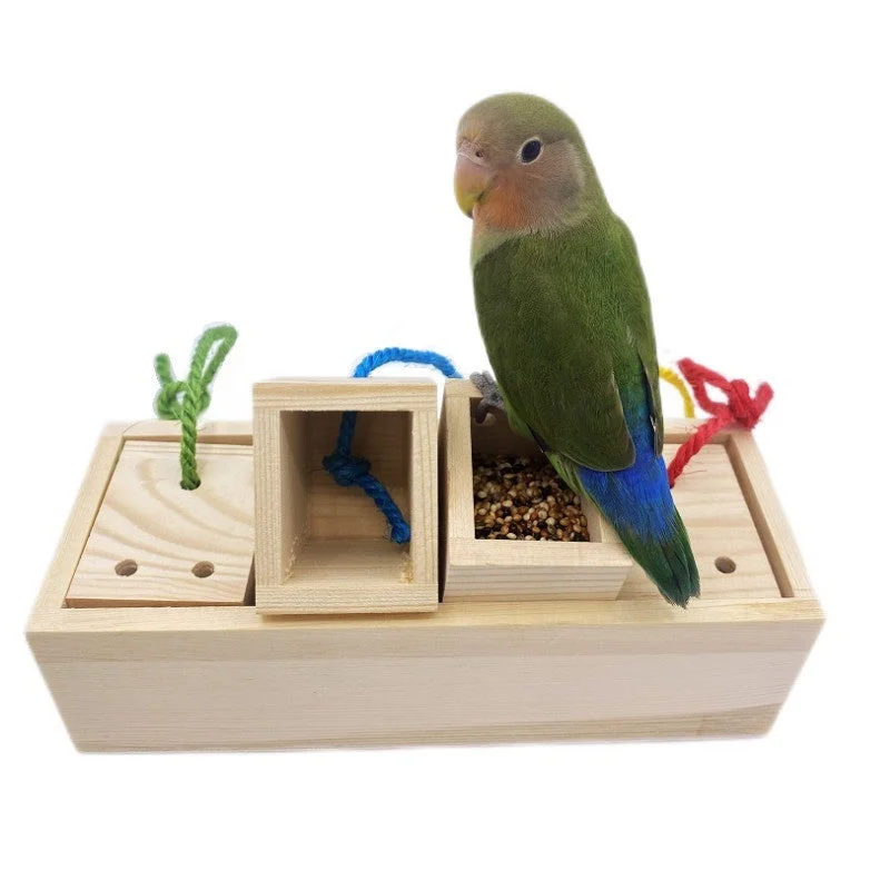 Interactive toys for exploring new concepts-Educational Wooden Interactive Bird Toy – Gnawing Bird Supplies