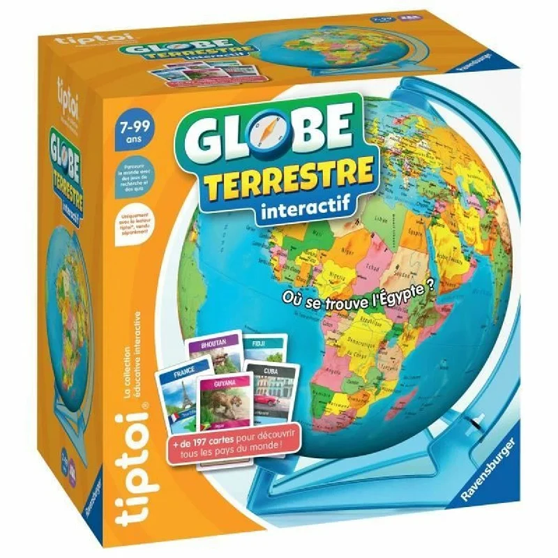 Interactive toys for emotional growth-Interactive Earth Globe Ravensburger (FR) Plastic