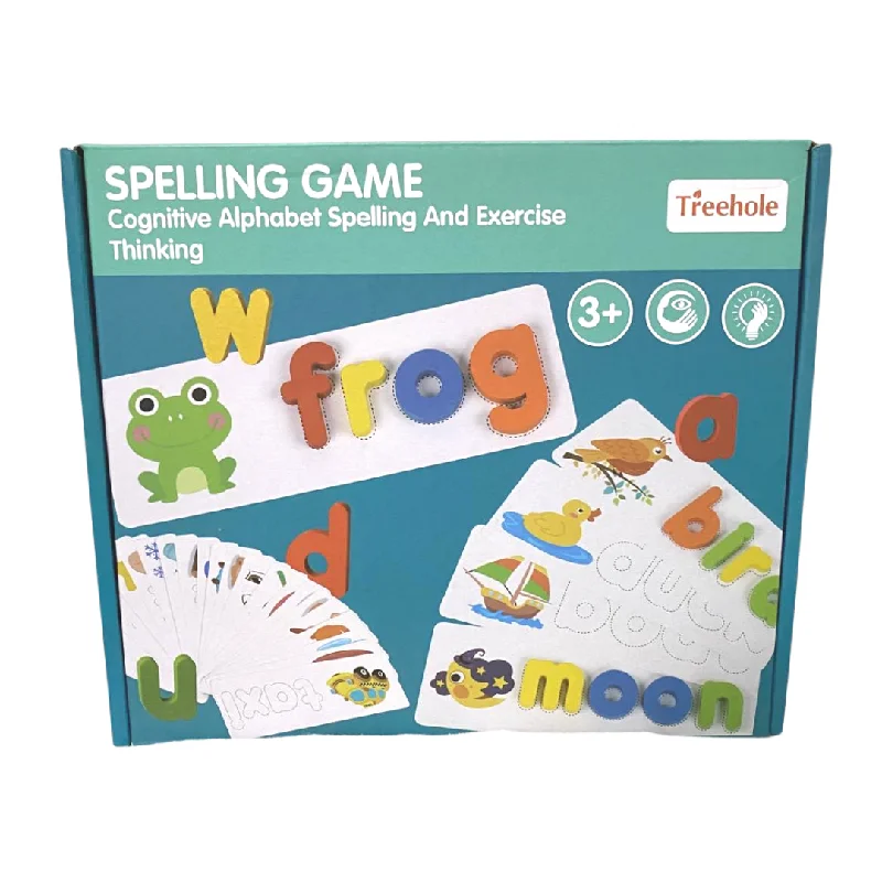 Wooden Puzzle for picnic joy-Treehole Spelling Game: Cognitive Alphabet Spelling and Exercises Thinking